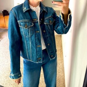 VINCE Jean Jacket Distressed Denim